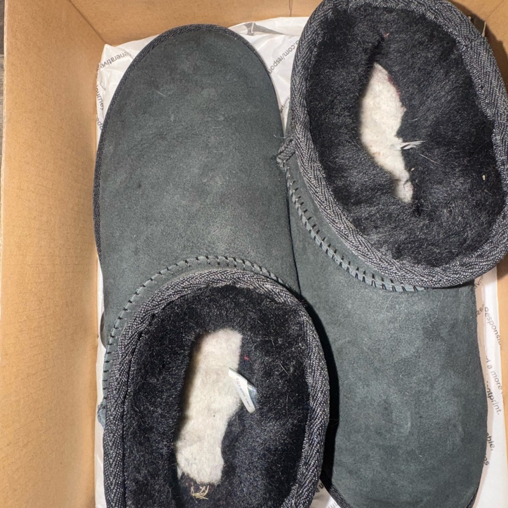 UGG Cozy Black Suede Slippers
